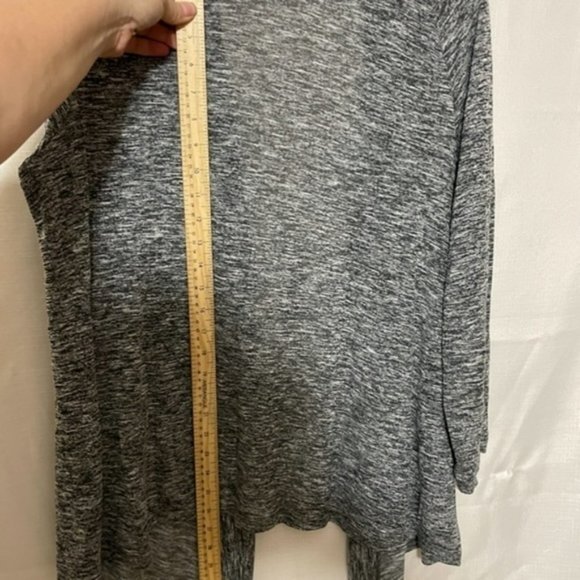 Revolution by Rickis Cardigan Heathered Grey Open Front Draped - Picture 6 of 8